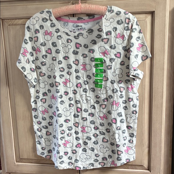 Disney Pink and Gray women’s Minnie Mouse Pajama Set sz L - Picture 2 of 8